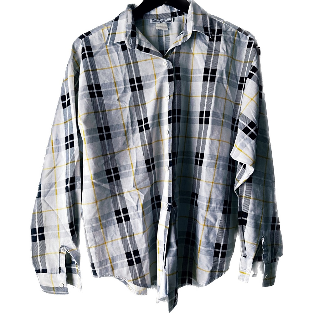 1990s 90s Vintage Skater Plaid Collar Button-Up OAK HILL Shirt L Relaxed Fit